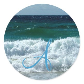 Tropical Beach Monogram Sticker sticker