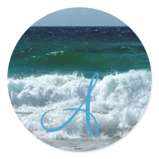 Tropical Beach Monogram Sticker sticker