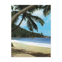 Tropical beach painting post card