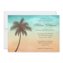 Tropical Beach Palm Tree Bridal Shower Invitations