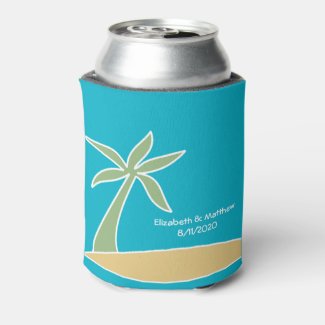 Tropical Beach Palm Tree Wedding Favor Cooler