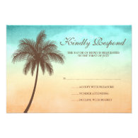 Tropical Beach Palm Tree Wedding Response Card Invitation