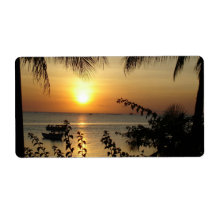 Tropical Beach Paradise Shipping Label