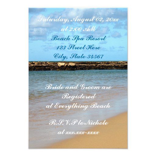 Tropical Beach Paradise Wedding Bridal Shower Personalized Invitation