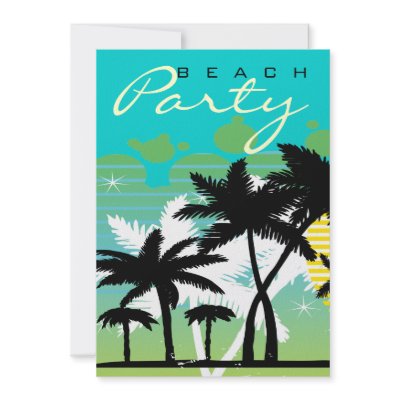 Tropical Beach Party Custom Announcement Zazzle_invitation