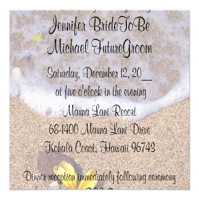 Tropical Beach Plumeria Wedding RSVP Invitations