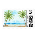 Tropical Beach Postage Stamp