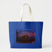 Tropical Beach Resorts at Dawn Digital Framed Art Bag