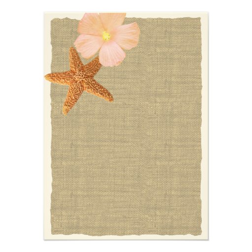 Tropical Beach Rustic Bridal Luncheon Invite