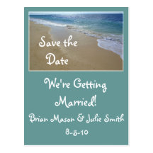 tropical-beach-, Save the Date, ... Postcards