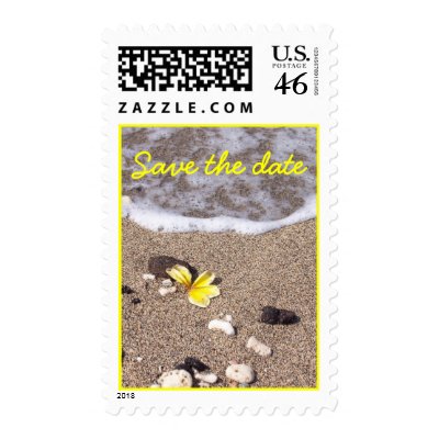 Tropical Beach Save the Date Stamps