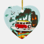 Tropical Beach Scene Christmas Ornaments
