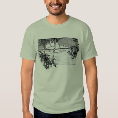 Tropical Beach South Wind Vintage Art T Shirt
