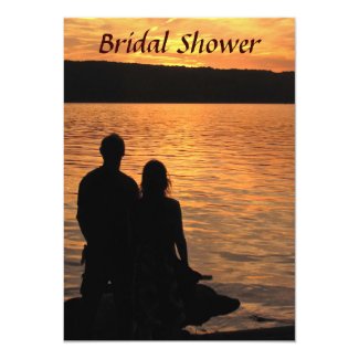 Tropical Beach Sunset Bridal Shower 5x7 Paper Invitation Card