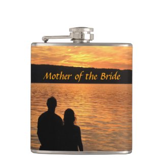 Tropical Beach Sunset Mother of the Bride Flask