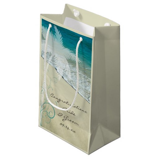 tropical beach wedding congratulations small gift bag zazzle tropical beach wedding congratulations small gift bag zazzle