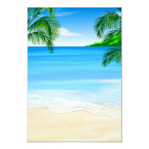 Tropical Beach Wedding Custom Invitation