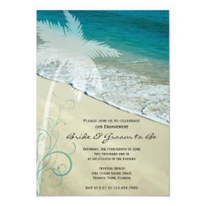 Tropical Beach Wedding Engagement Party Invite 5