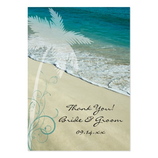 Tropical Beach Wedding Favor Tags Business Card Templates (front side)