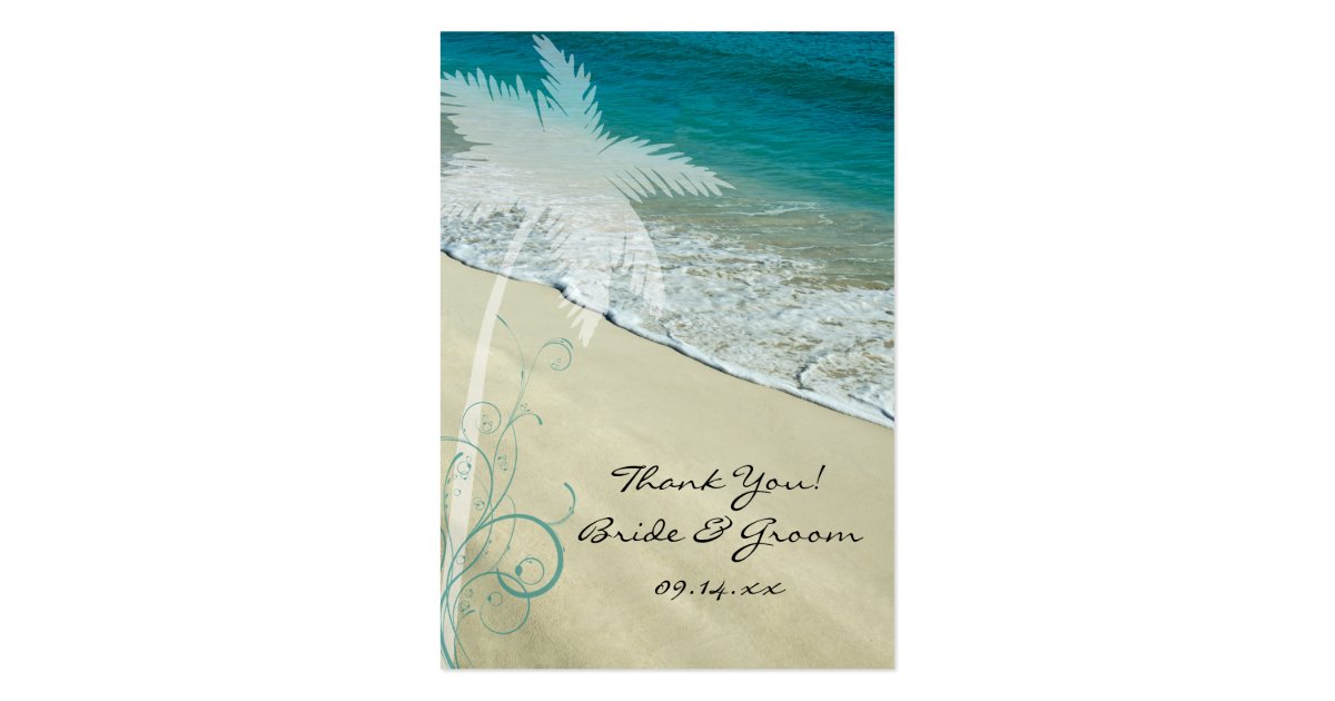 Tropical Beach Wedding Favor Tags Large Business Card Zazzle