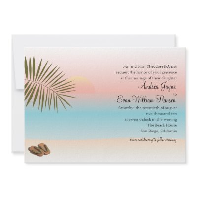 Tropical Beach Wedding Custom Invite