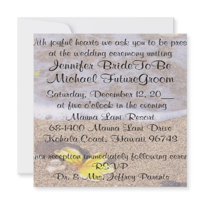 Tropical Beach Wedding invitations