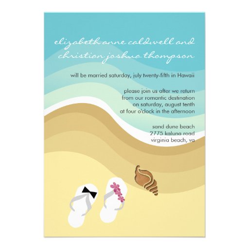 Tropical Beach Wedding Invitation