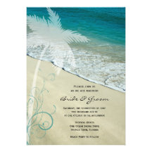 Tropical Beach Wedding Invitation
