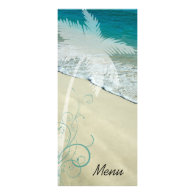 Tropical Beach Wedding Menu Rack Cards