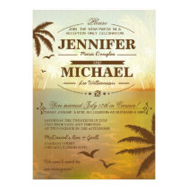 Tropical Beach Wedding Reception Only  Invitations