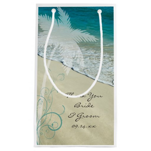 Tropical Beach Wedding Thank You Small Gift Bag Zazzle