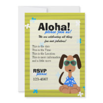 Tropical Beagle Personalized Invitation