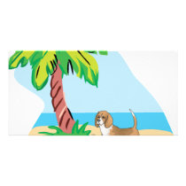 tropical beagle photo card template