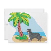 tropical bernese mountain dog custom invites