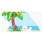 Tropical Bichon Frise Photo Card