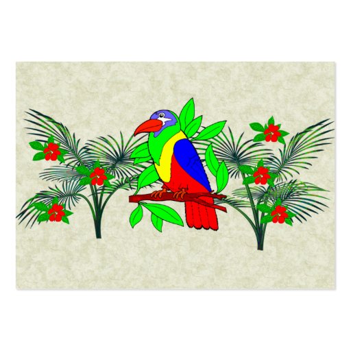 Tropical Bird and Flowers Business Card (front side)