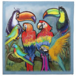Tropical Birds Printed Napkin
