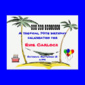 Tropical Birthday party invitation postcards