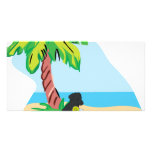 tropical black lab photo card template