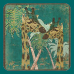 Tropical Blue Boho Giraffes Sticker stickers