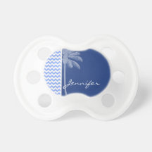 Tropical Blue Chevron Baby Pacifiers