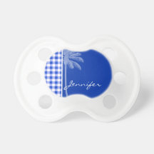 Tropical Blue Gingham Pacifier