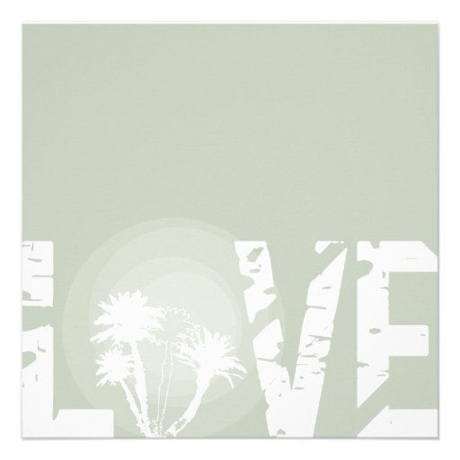 Tropical Blue Sunset Palm Trees Beach Wedding Announcement