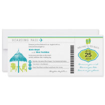 Tropical Boarding Pass Wedding Invitation