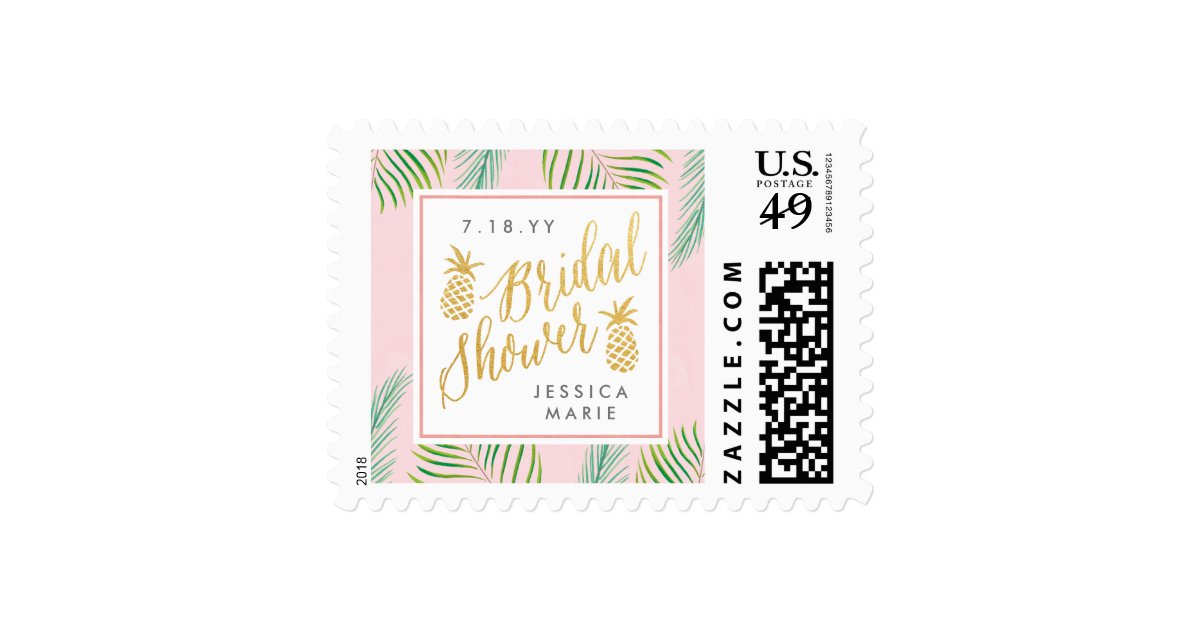 Tropical Bridal Shower Personalized Postage Stamps Zazzle