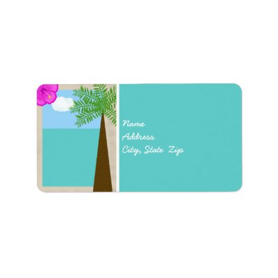 Tropical Bridal Shower Return Address Label