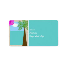 Tropical Bridal Shower Return Address Label