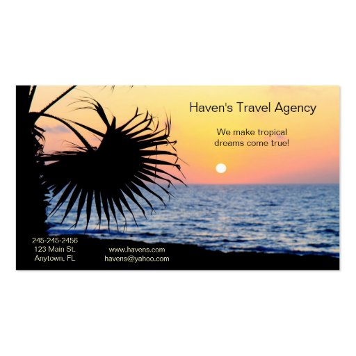Tropical Business Card (front side)