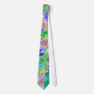 Tropical Butterflies Tie by Katerpillaf