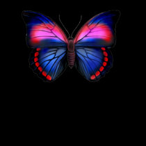 Tropical Butterfly Ladies Baby Doll T-Shirt